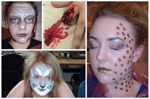 Hair and Beauty Students Made-up with Theatrical Course Work